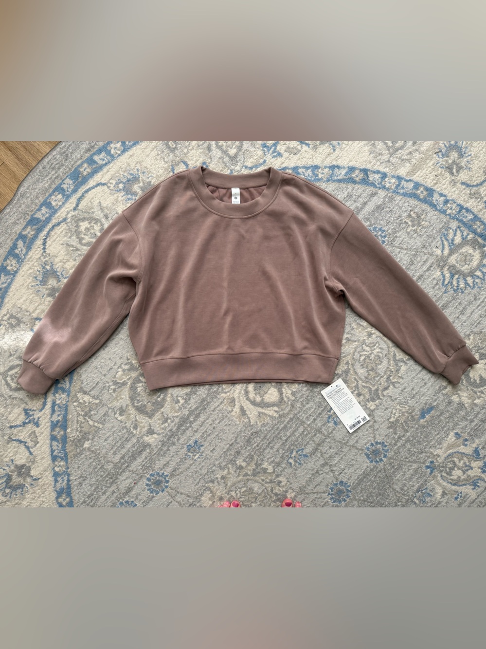 Lululemon Softstreme Perfectly Oversized Cropped Crew Taupetastic (NWT) - Picture 4 of 9